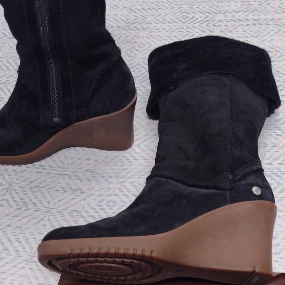 UGG Black Suede Winter Boots - Picture 9 of 13
